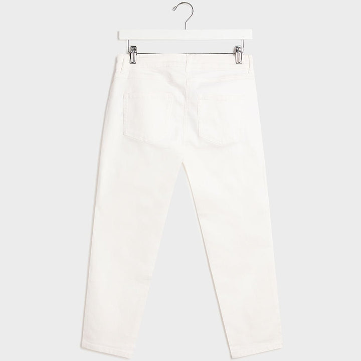 Ladies White Crop Petite Jean from You Know Who's