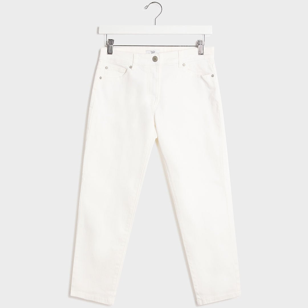 Ladies White Crop Petite Jean from You Know Who's