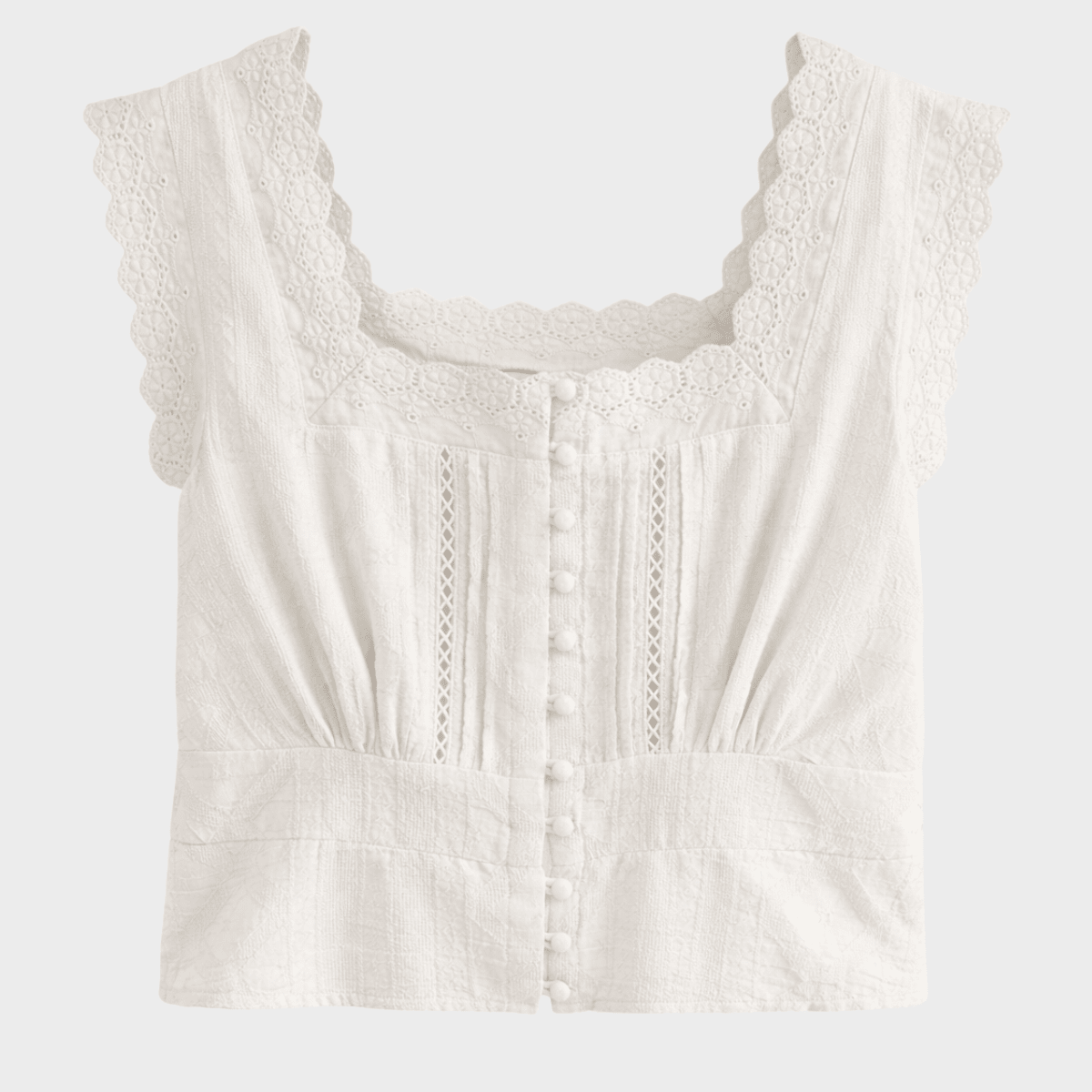 Ladies White Cropped Cotton Linen Top from You Know Who's