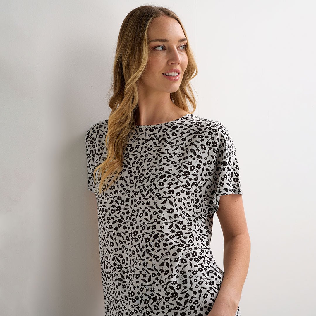 Ladies White Ditsy Printed Viscose Top from You Know Who's