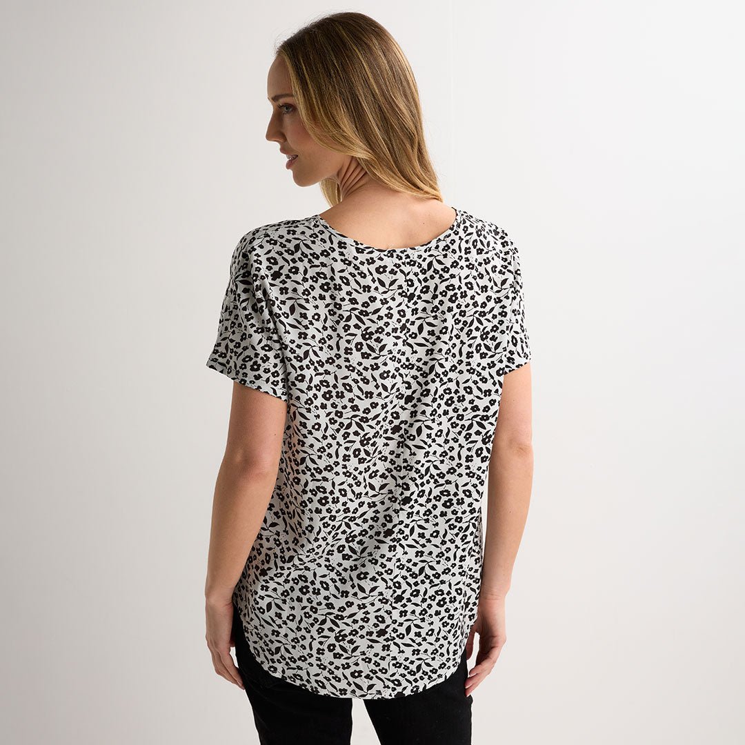 Ladies White Ditsy Printed Viscose Top from You Know Who's