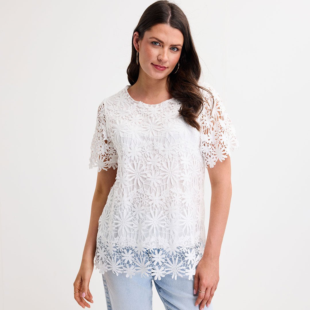 Ladies White Front Top from You Know Who's