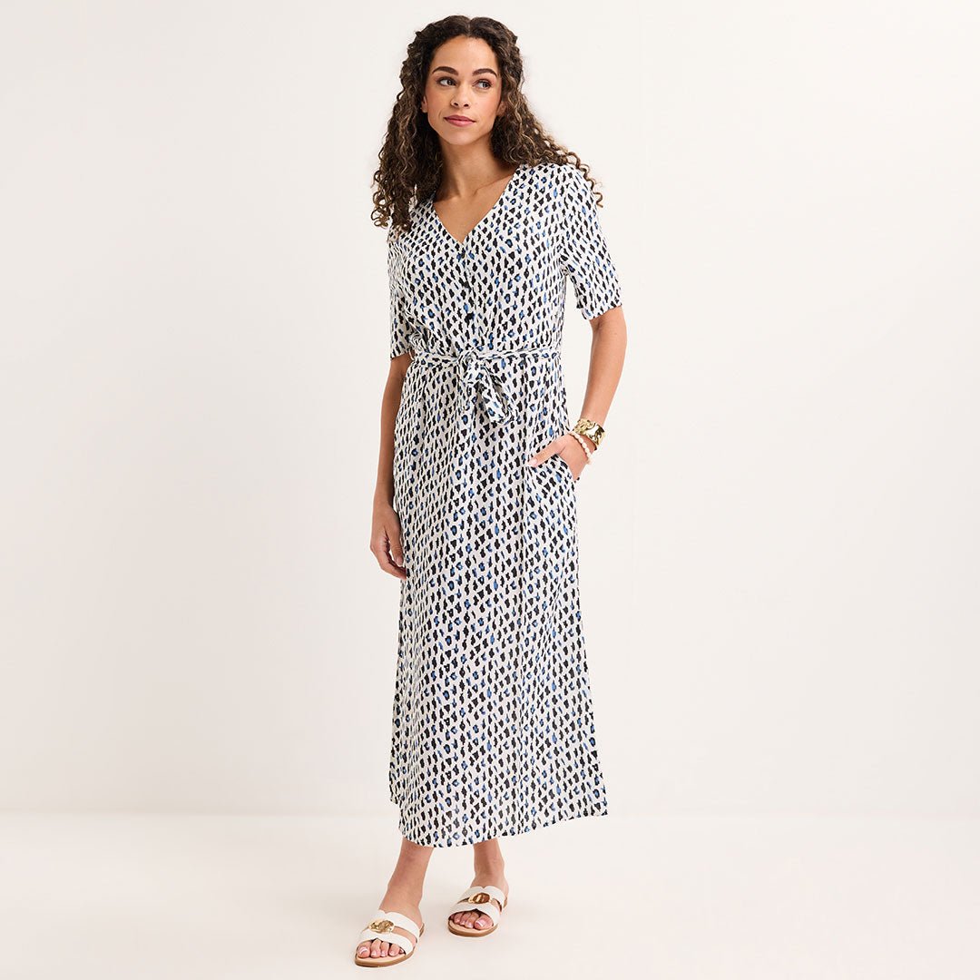Ladies White Geo Animal Print Maxi Dress from You Know Who's