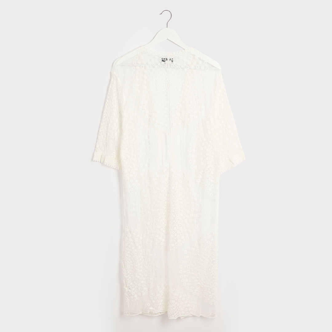 Ladies White Geo Detail Kimono from You Know Who's
