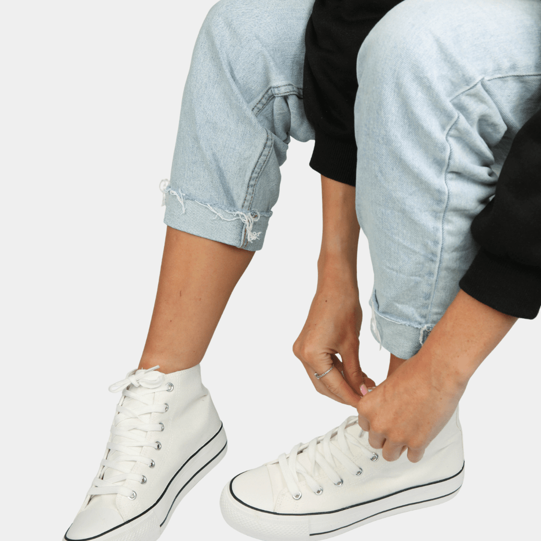 Ladies White High Top Trainer from You Know Who's