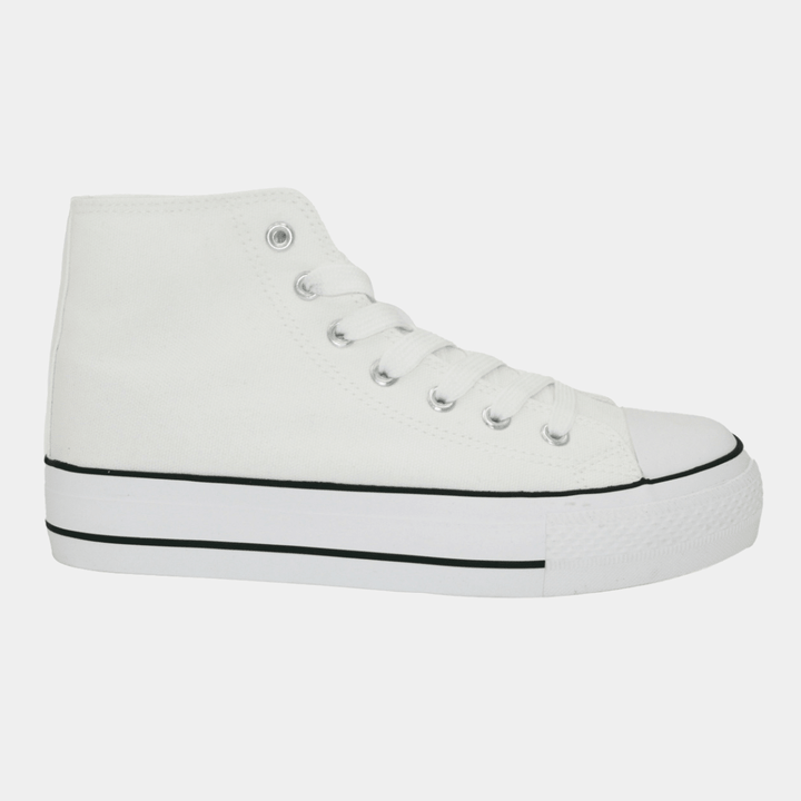 Ladies White High Top Trainer from You Know Who's