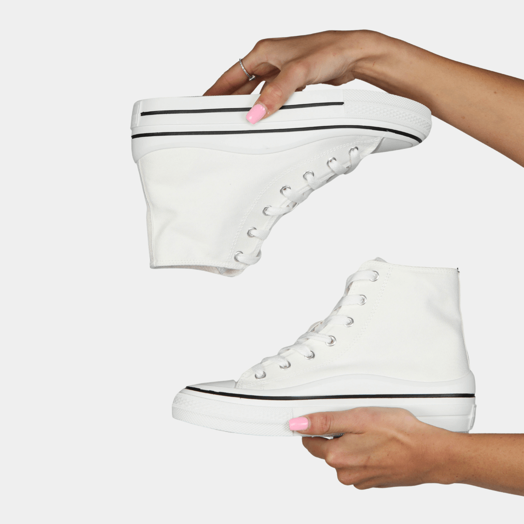 Ladies White High Top Trainer from You Know Who's