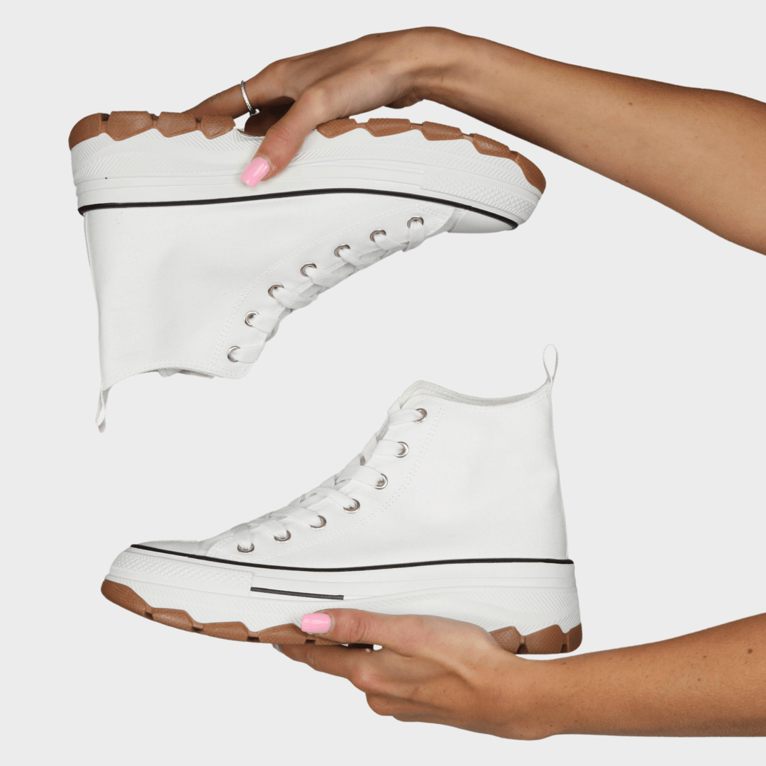 Ladies White High Top Trainer from You Know Who's