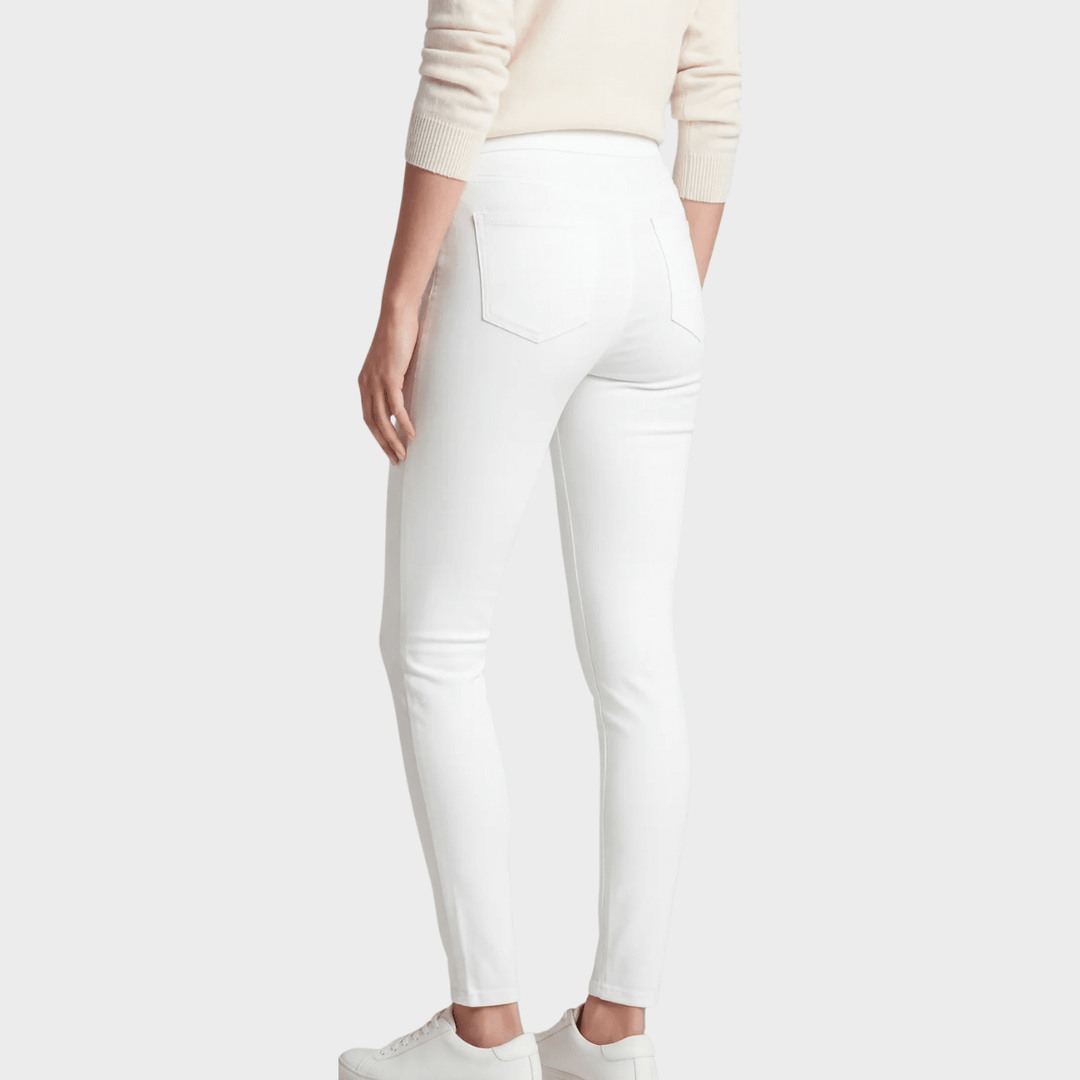 Ladies White High Waisted Jegging from You Know Who's