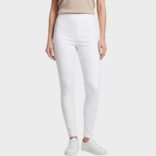 Ladies White Pull On High Waisted Jegging from You Know Who's