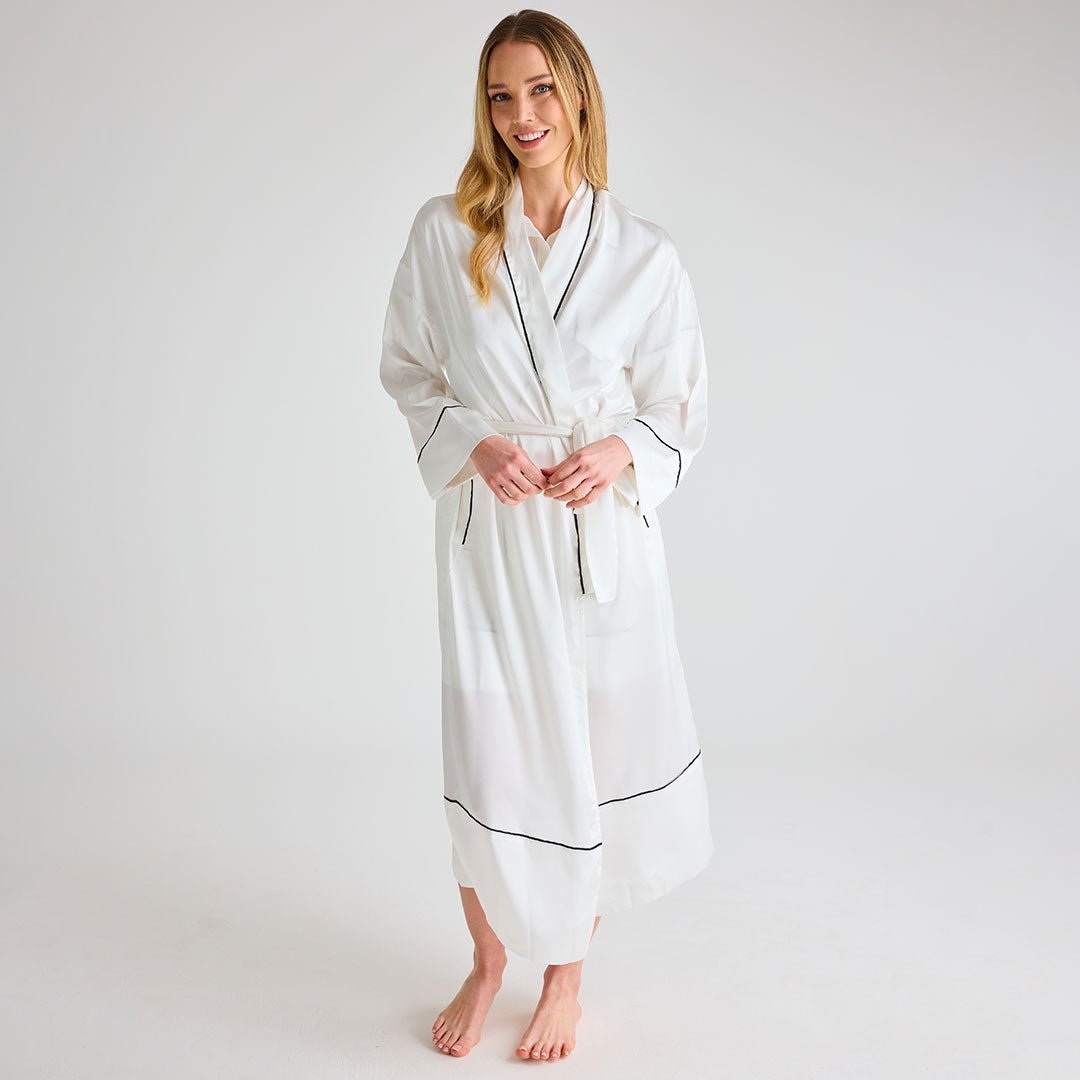 Ladies White Satin Robe from You Know Who's