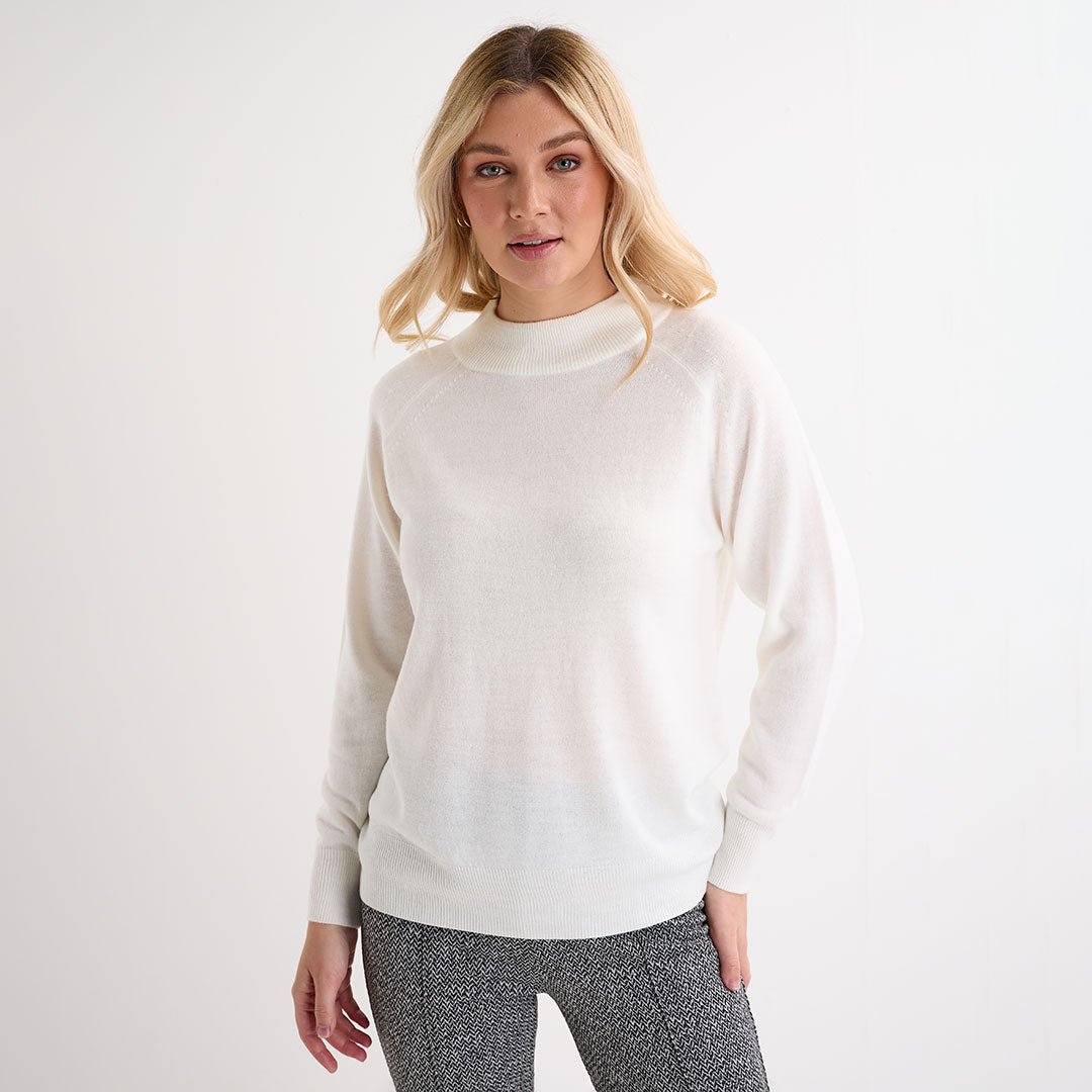 Ladies White Turtle Cashlike Jumper from You Know Who's