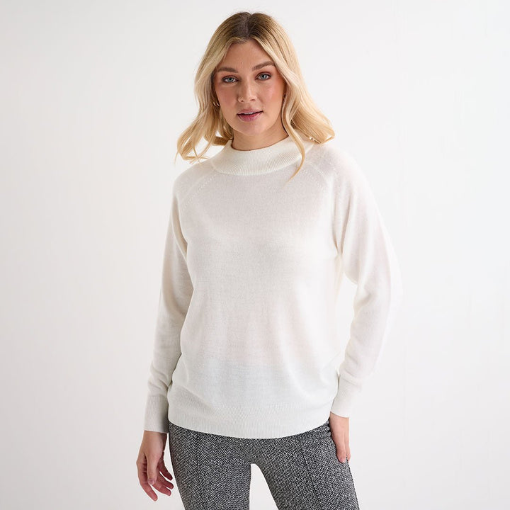 Ladies White Turtle Cashlike Jumper from You Know Who's