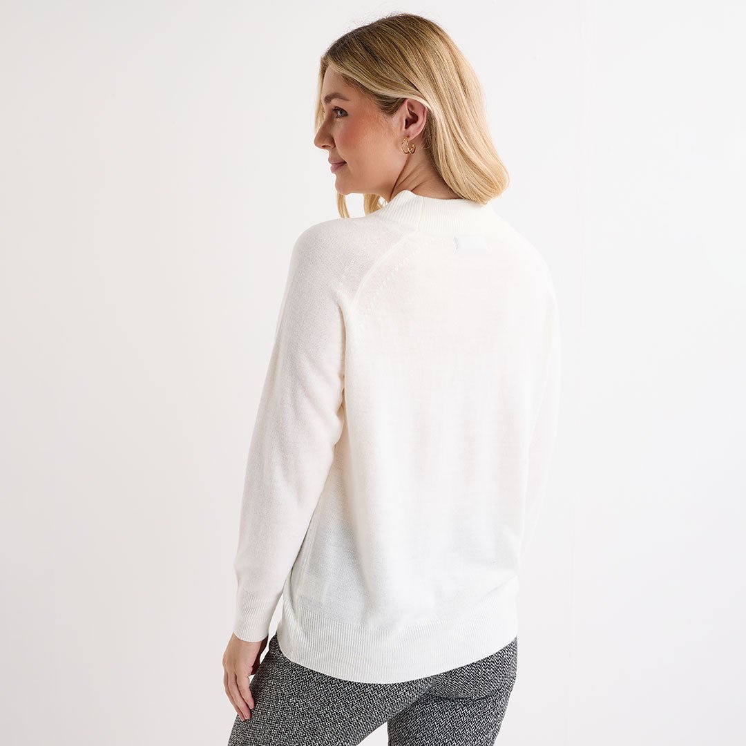 Ladies White Turtle Cashlike Jumper from You Know Who's