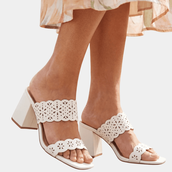 Ladies Wide Foot Cut Scallop Sandal from You Know Who's