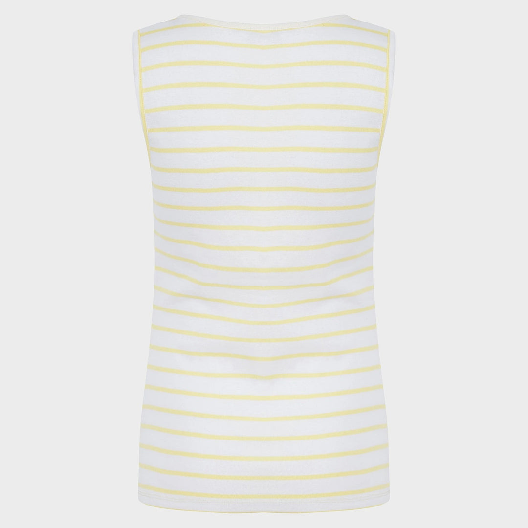 Ladies Yellow and White Scoop V Neck Vest from You Know Who's