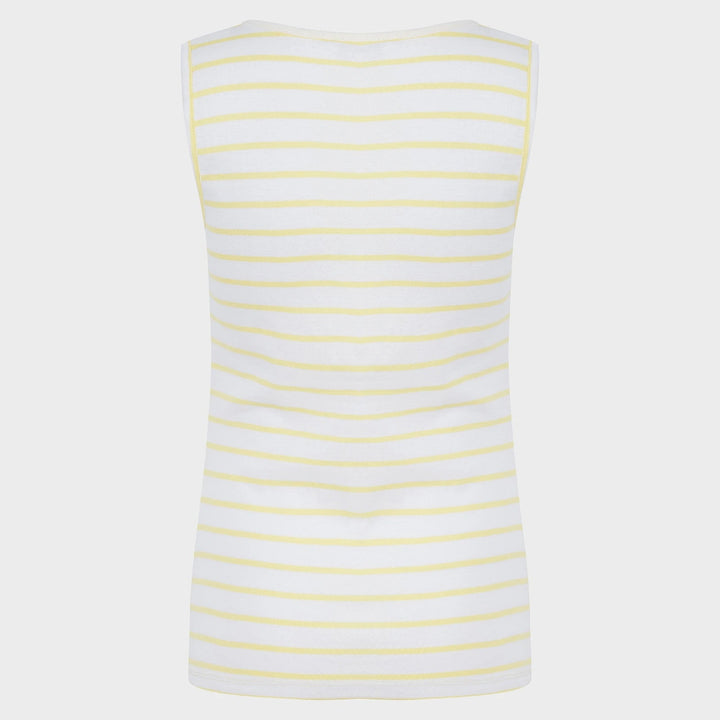 Ladies Yellow and White Scoop V Neck Vest from You Know Who's