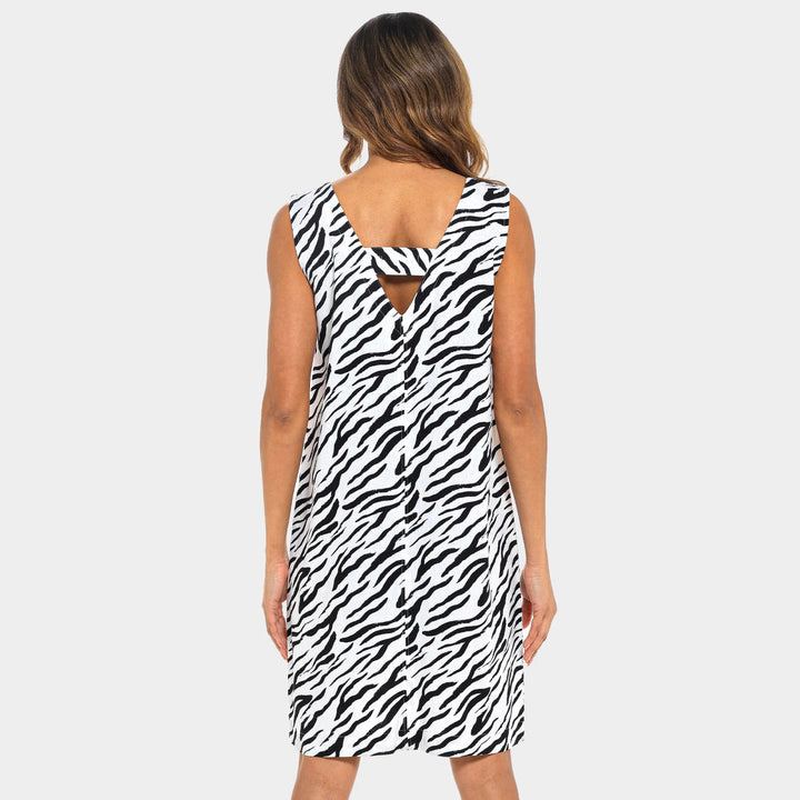 Ladies Zebra Linen V neck Dress from You Know Who's