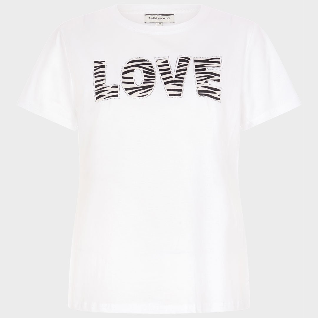 Ladies Zebra Print Love T-Shirt from You Know Who's