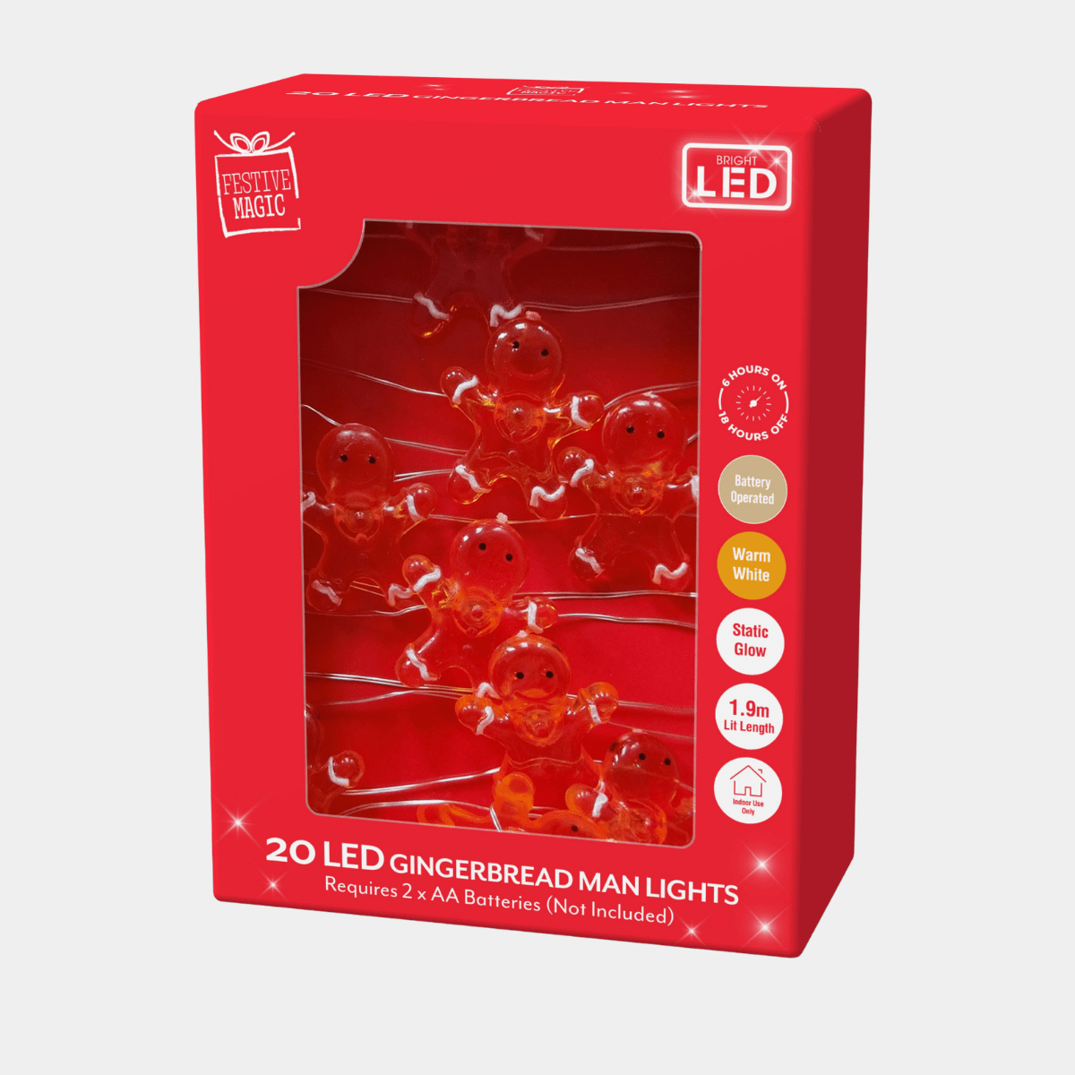 LED GINGERBREAD MAN STRING LIGHTS 20pk from You Know Who's