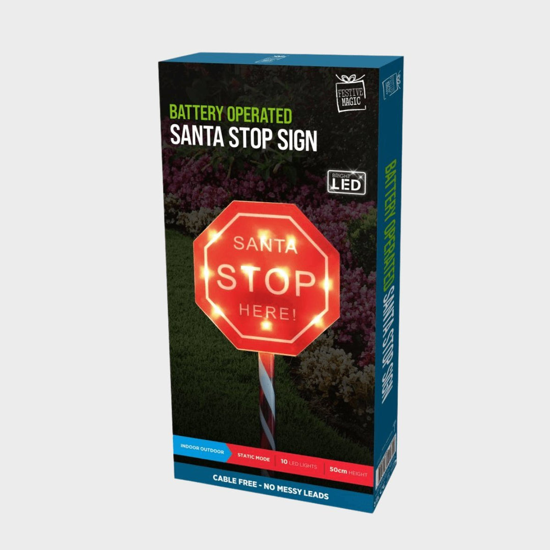 LED SANTA STOP HERE SIGN STAKE 50cm from You Know Who's