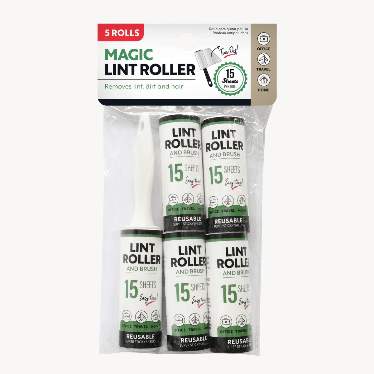 Lint Roller Tvl 15 Sheet 5PK