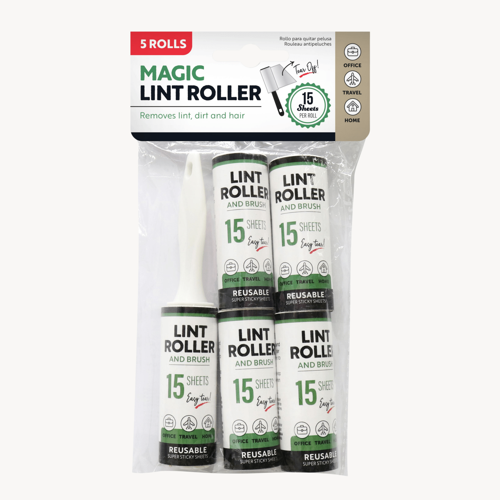 Lint Roller Tvl 15 Sheet 5PK