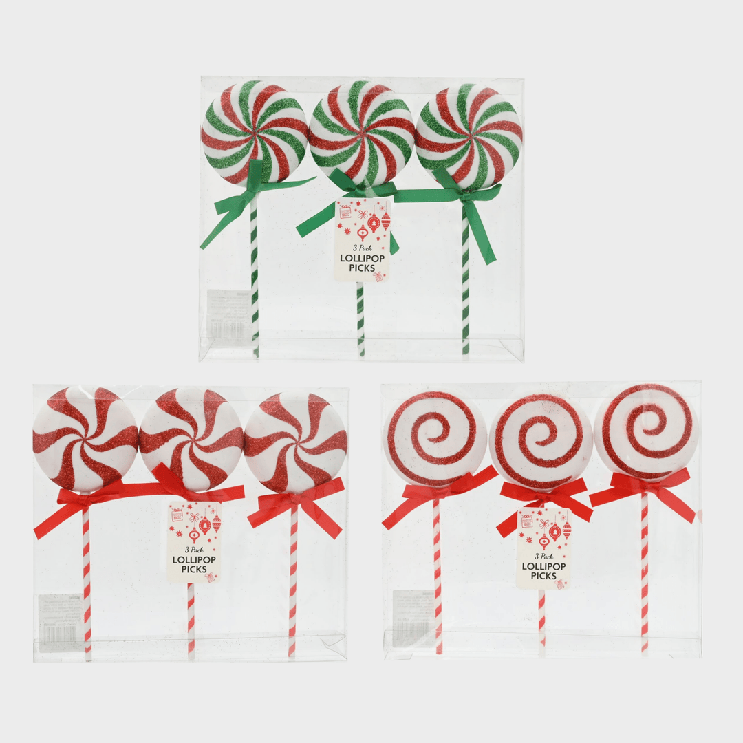 Lollipop pick 22cm 3pk asst from You Know Who's