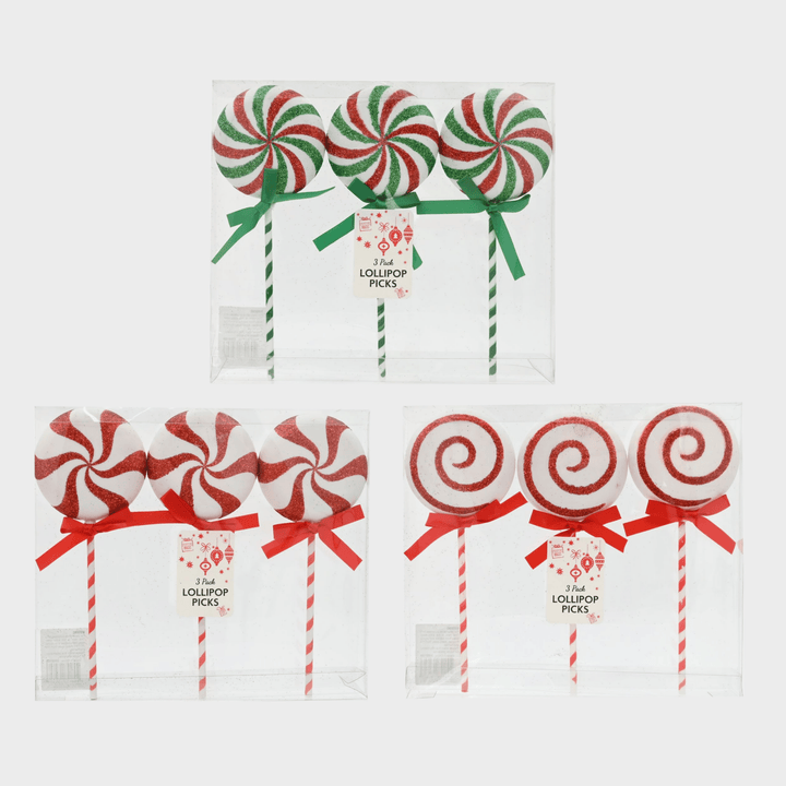 Lollipop pick 22cm 3pk asst from You Know Who's