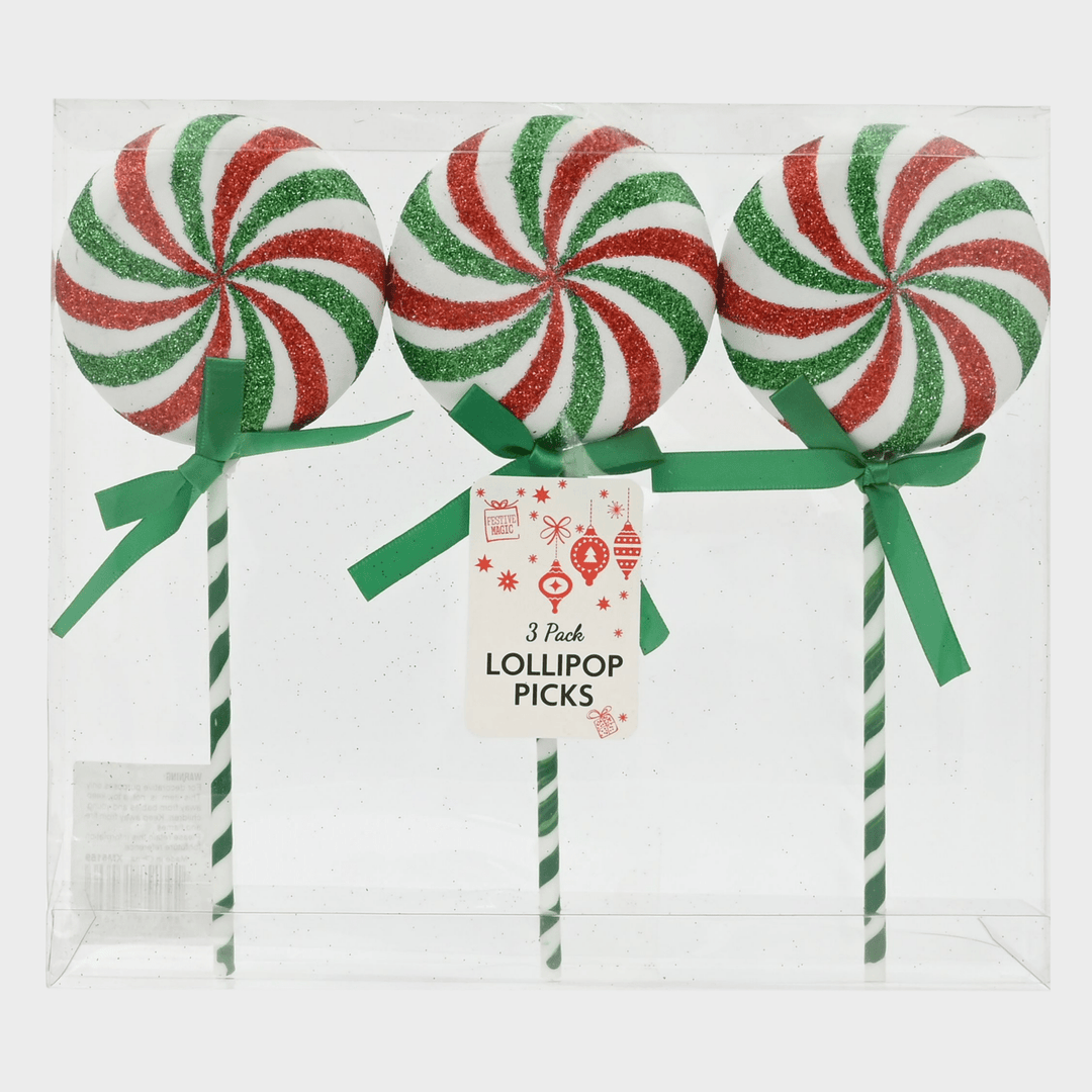 Lollipop pick 22cm 3pk asst from You Know Who's