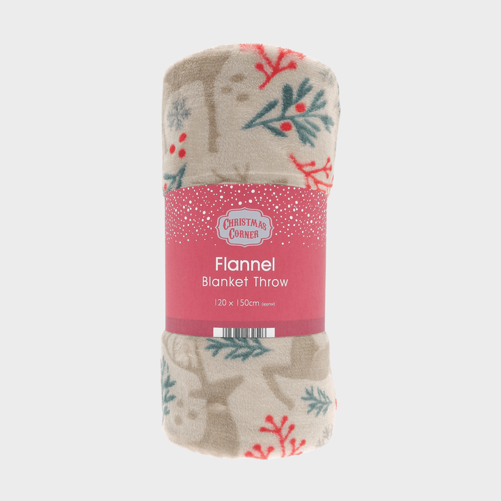 Luxury Printed Reindeer Flannel Throw 120X150CM from You Know Who's