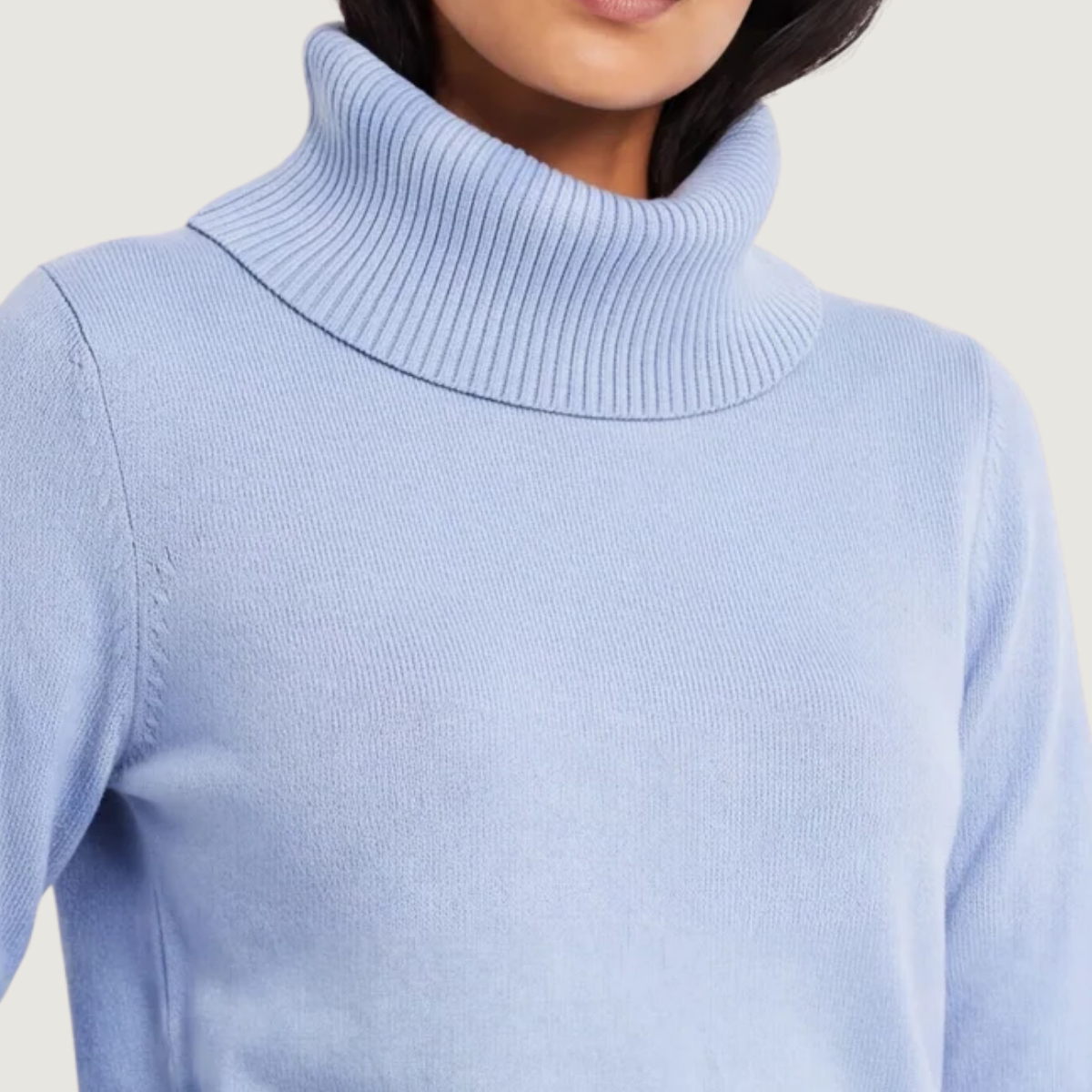 Ladies Colour Block Turtle Neck Jumper