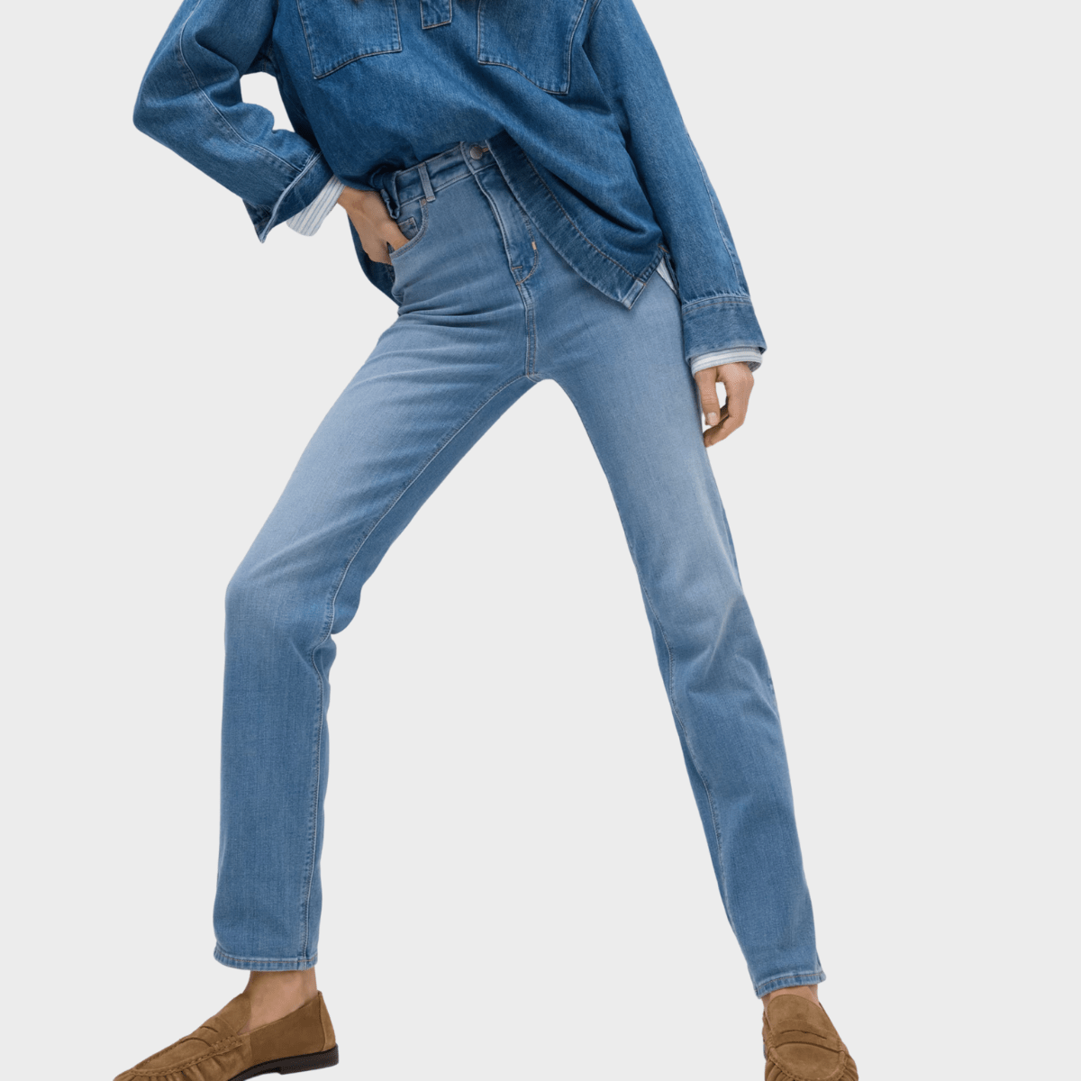 Magic High Waist Straight Leg Jeans Light Indigo from You Know Who's