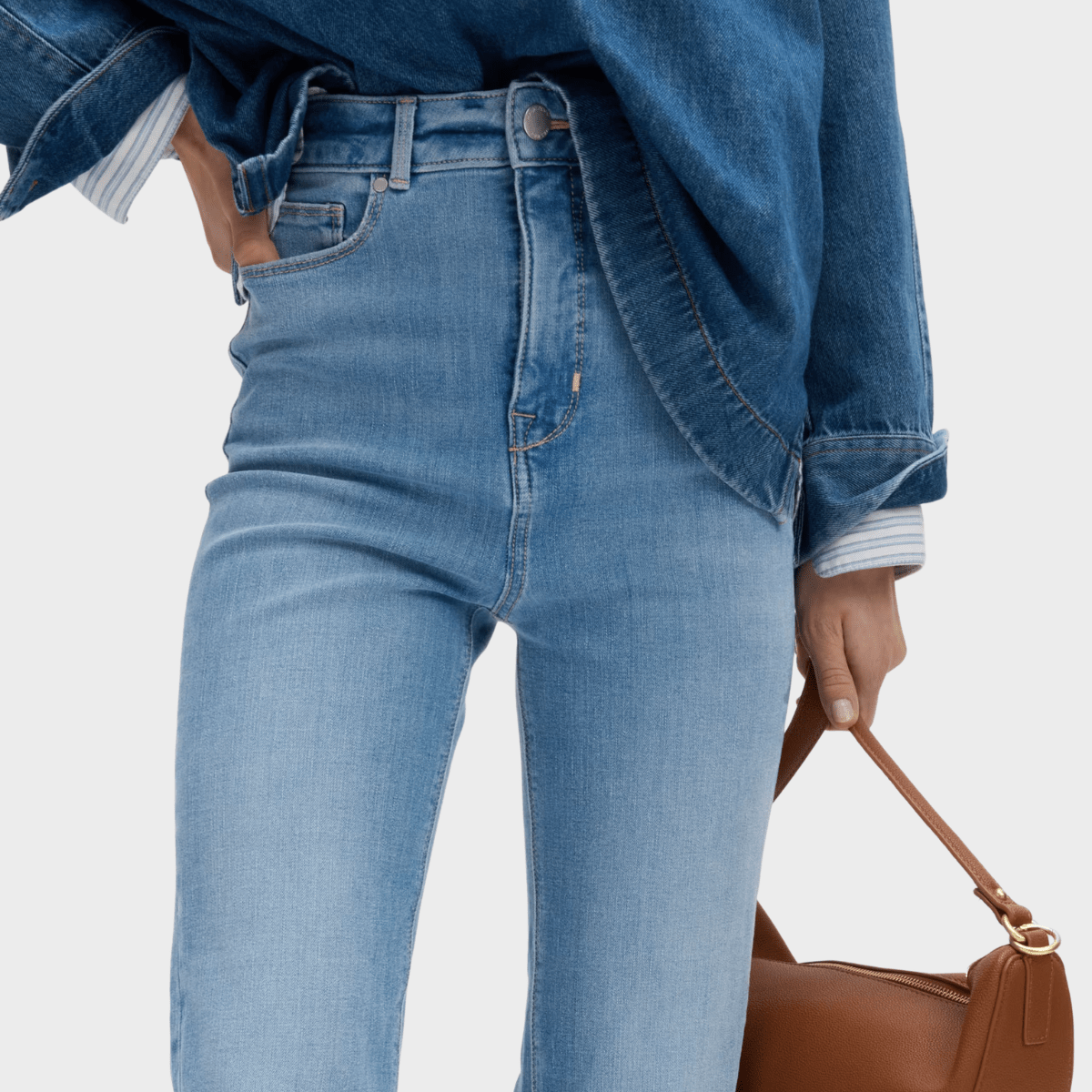 Magic High Waist Straight Leg Jeans Light Indigo from You Know Who's