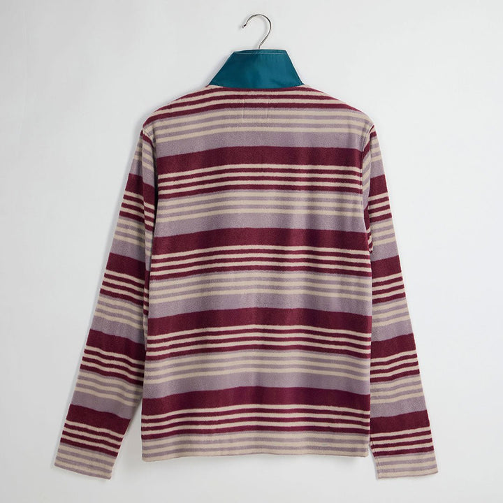 Maroon Striped Full Zip Fleece from You Know Who's