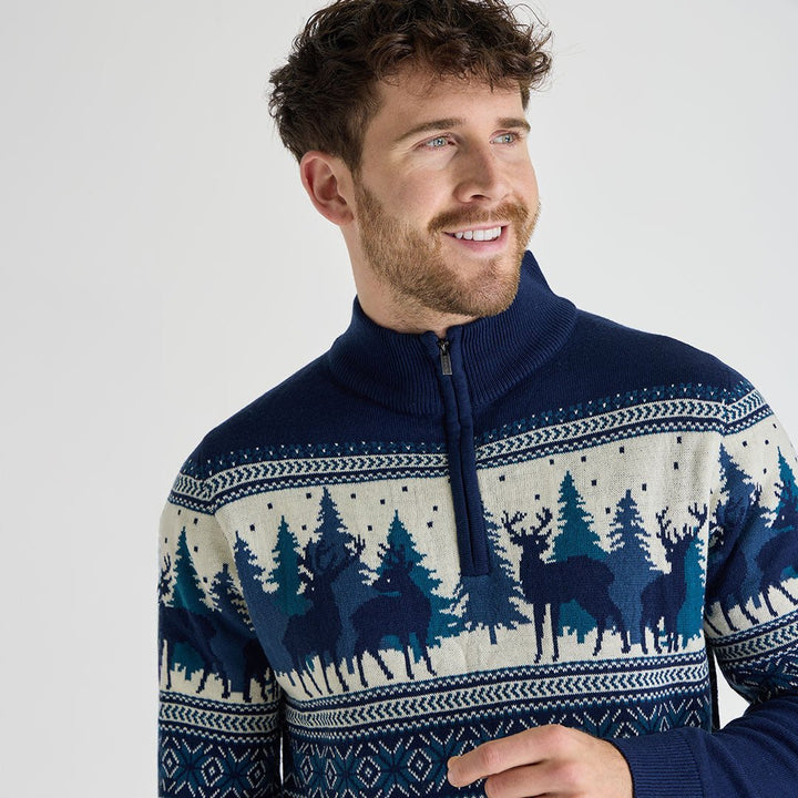 Mens 1/4 Zip Christmas Jumper from You Know Who's