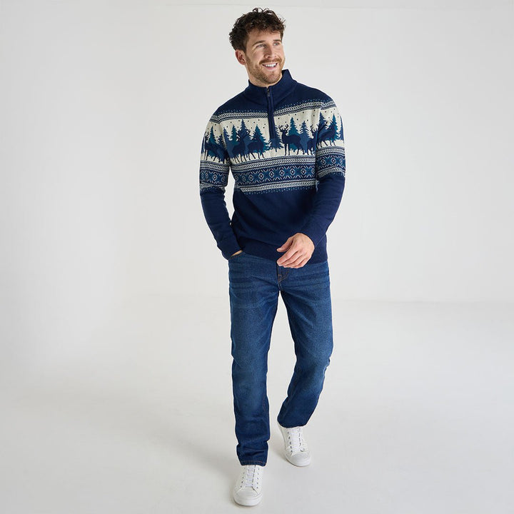 Mens 1/4 Zip Christmas Jumper from You Know Who's