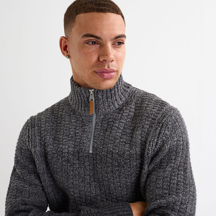 Mens 1/4 Zip Colour Block Jumper from You Know Who's