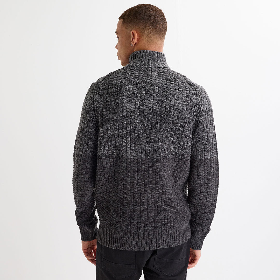 Mens 1/4 Zip Colour Block Jumper from You Know Who's