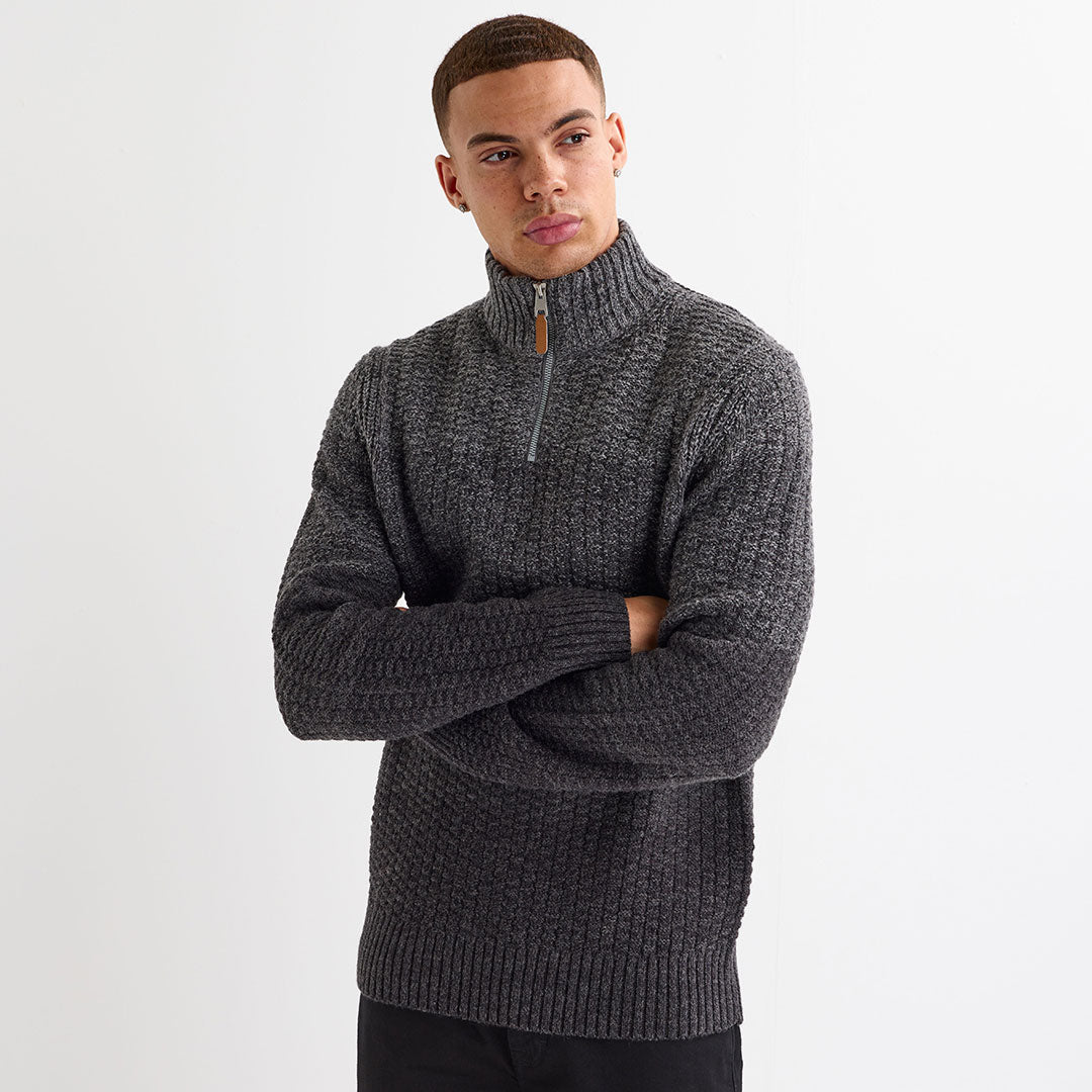 Mens 1/4 Zip Colour Block Jumper from You Know Who's