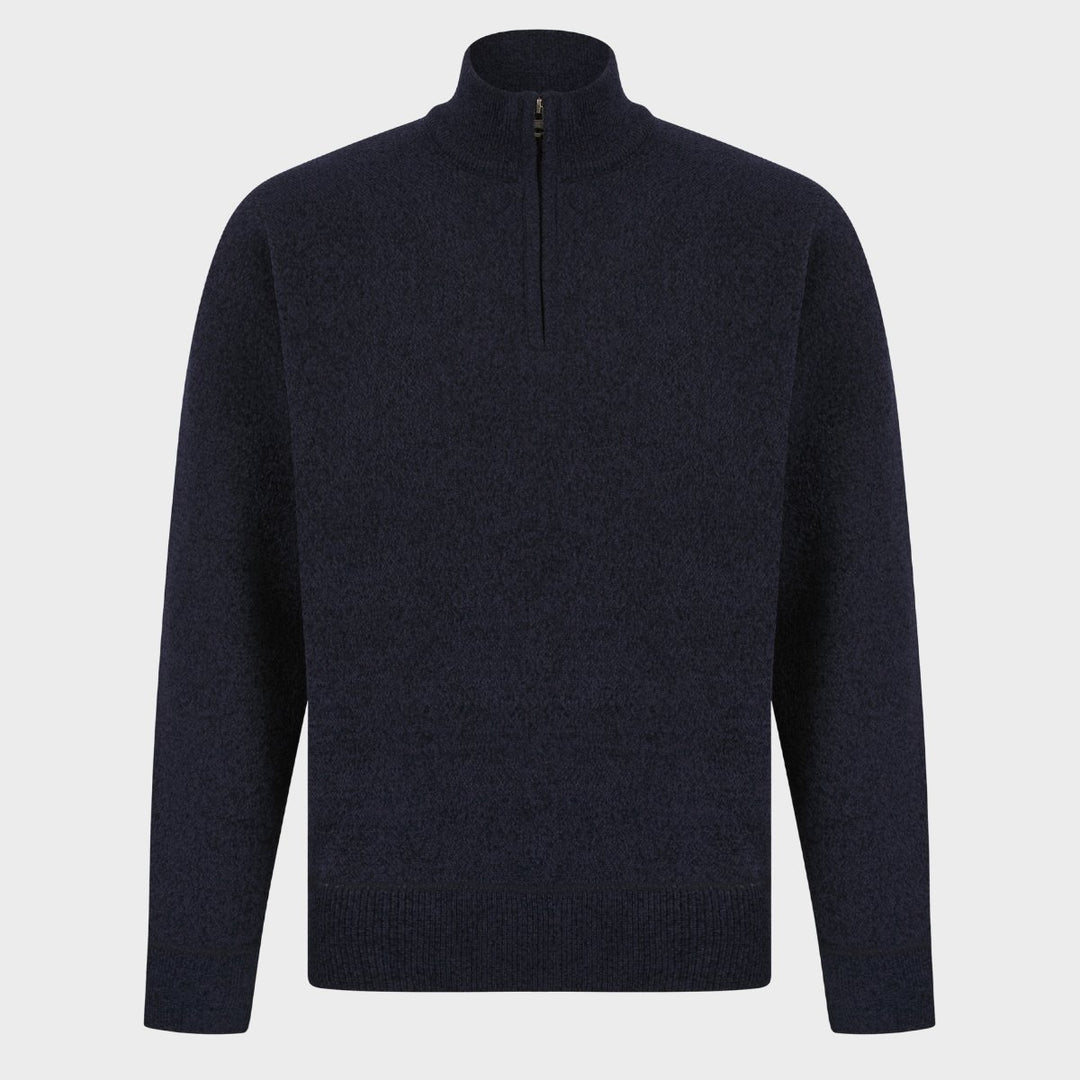 Mens 1/4 Zip Knitted Textured Jumper from You Know Who's