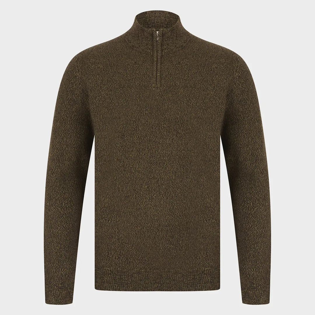 Mens 1/4 Zip Marled Jumper from You Know Who's