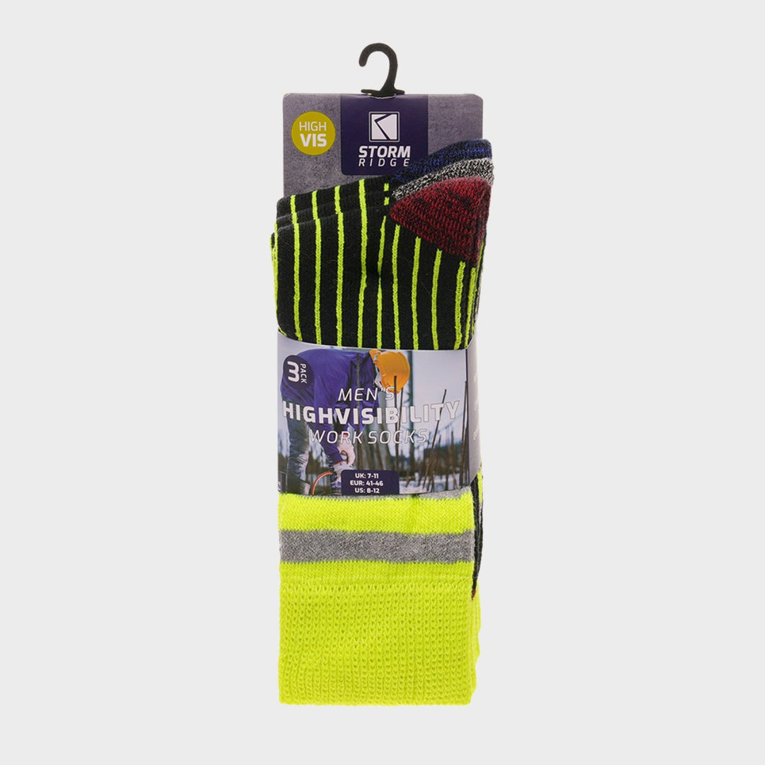 Men`s 3 Pack Neon Work Socks from You Know Who's