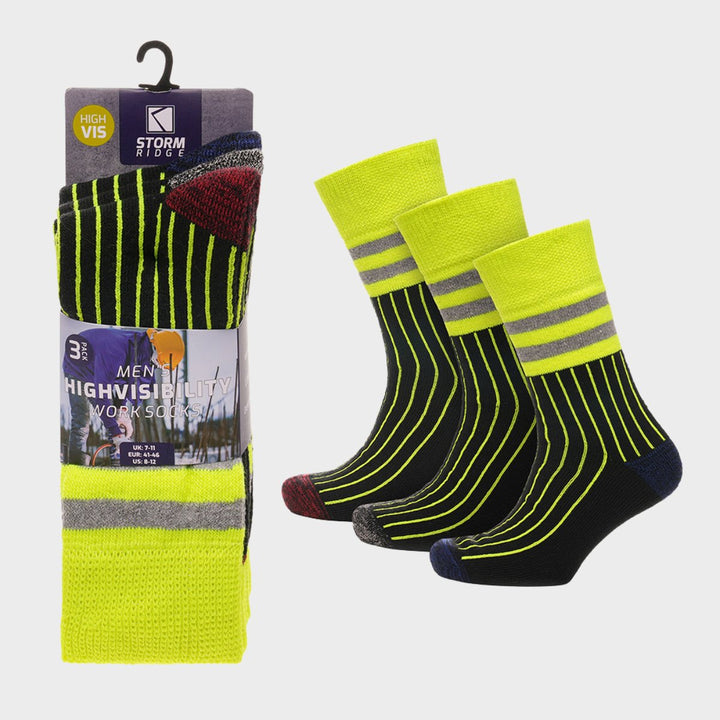 Men`s 3 Pack Neon Work Socks from You Know Who's