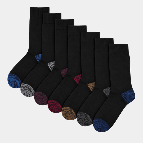 Men's 7pk Melange Heel Toe Socks from You Know Who's