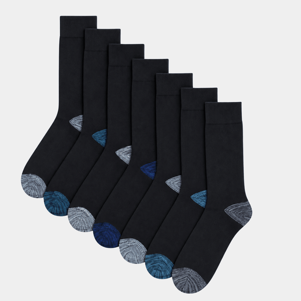 Men's 7pk Melange Heel Toe Socks from You Know Who's