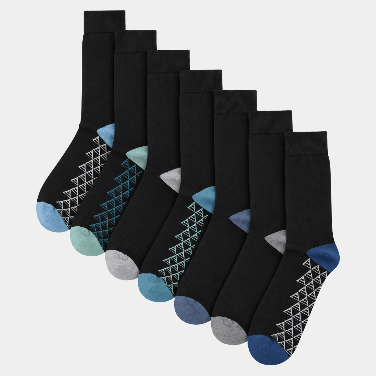 Men's 7pk Triangle Printed Socks from You Know Who's
