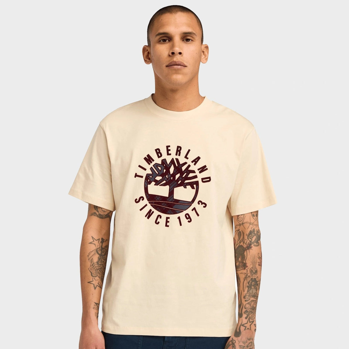 Mens Beige Mix Logo Timberland T-Shirt from You Know Who's