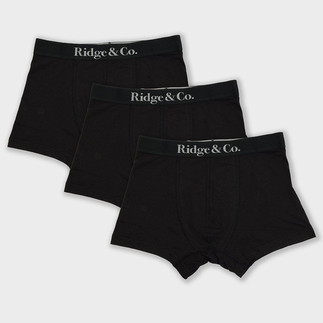 Mens Black 3pk Hipster Boxers from You Know Who's