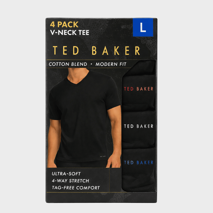 Mens Black 4pk Ted Baker V Neck Tops from You Know Who's